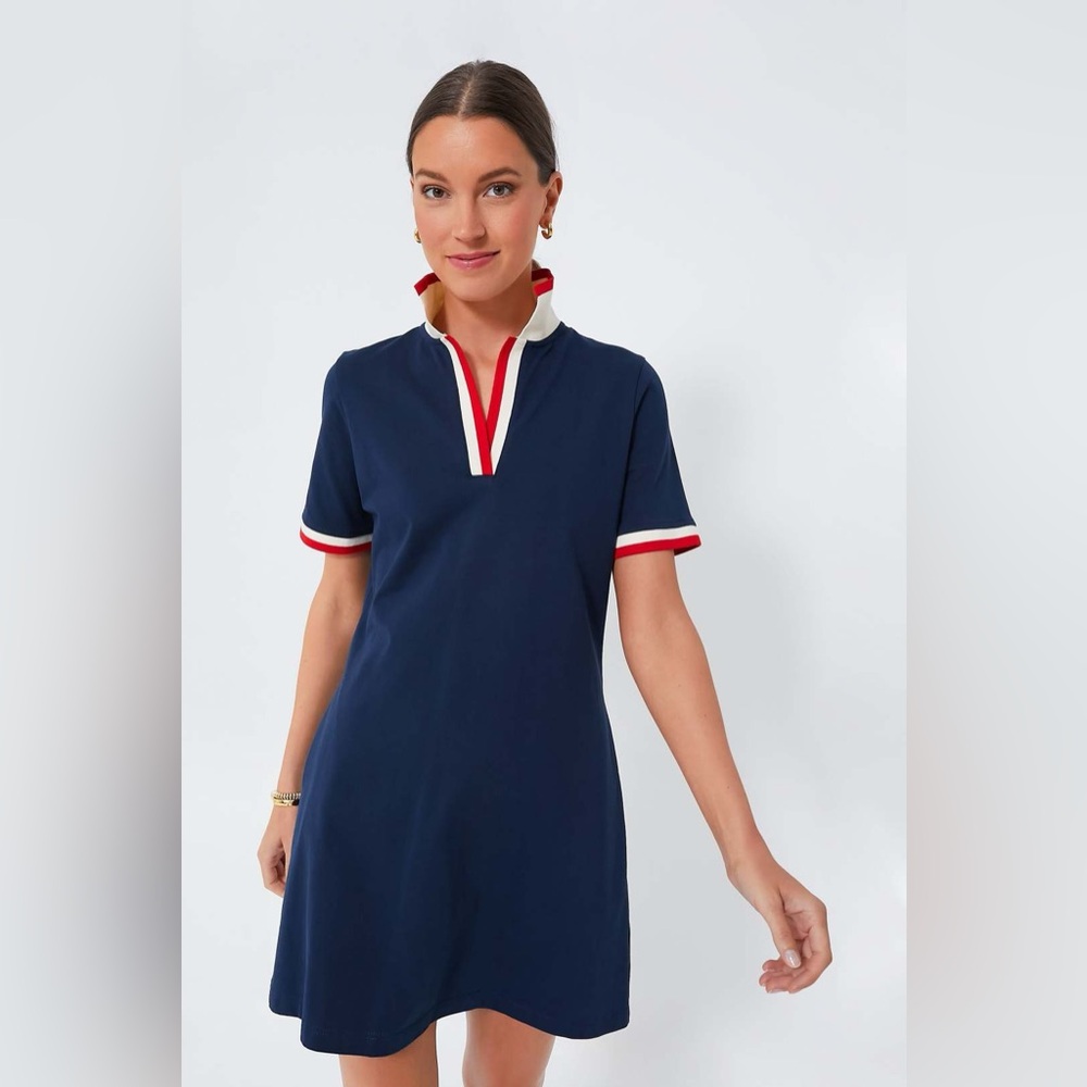 Tuckernuck Navy Dress with Red and White Trim